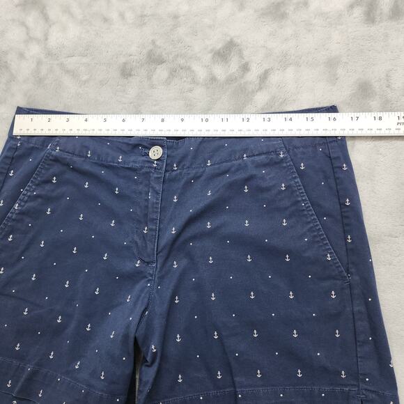 Nautica Short Womens 8 Blue Anchor Print Tailored Stretch Cotton Nautical Preppy - Picture 7 of 11